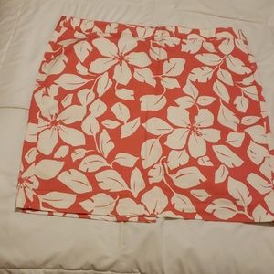 Pink skirt with white flowers